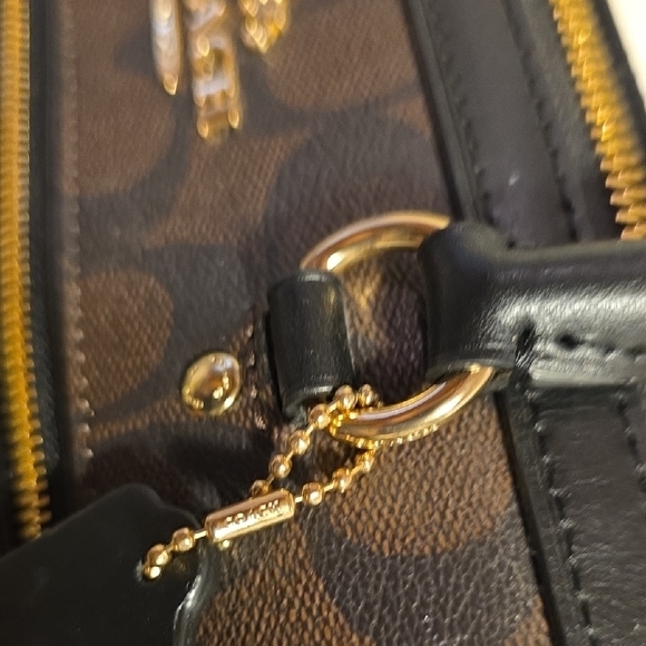 Coach Brown and Black Crossbody Bag with Signature Monogram - Picture 15 of 16